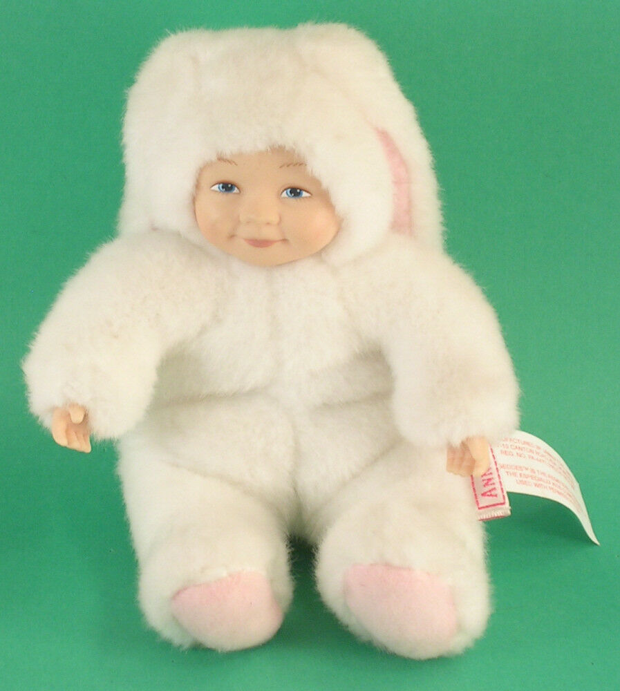 Anne Geddes Snow Bunny Plush 7" #pa-4470 ©1997 Long Ears Tacked Down