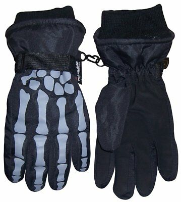 Nice Caps Boys Kids Youth Skeleton Waterproof Thinsulate Ski Snow Winter Gloves