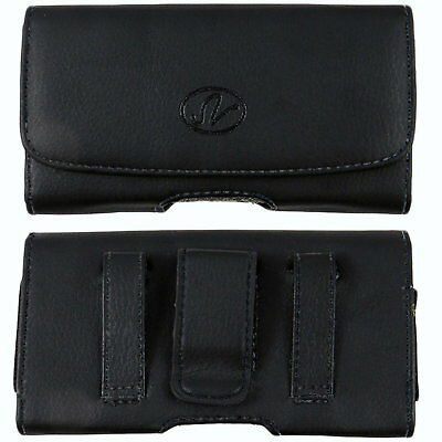 Leather Sideways Belt Clip Case Pouch For Cell Phones Fits With Lifeproof On It