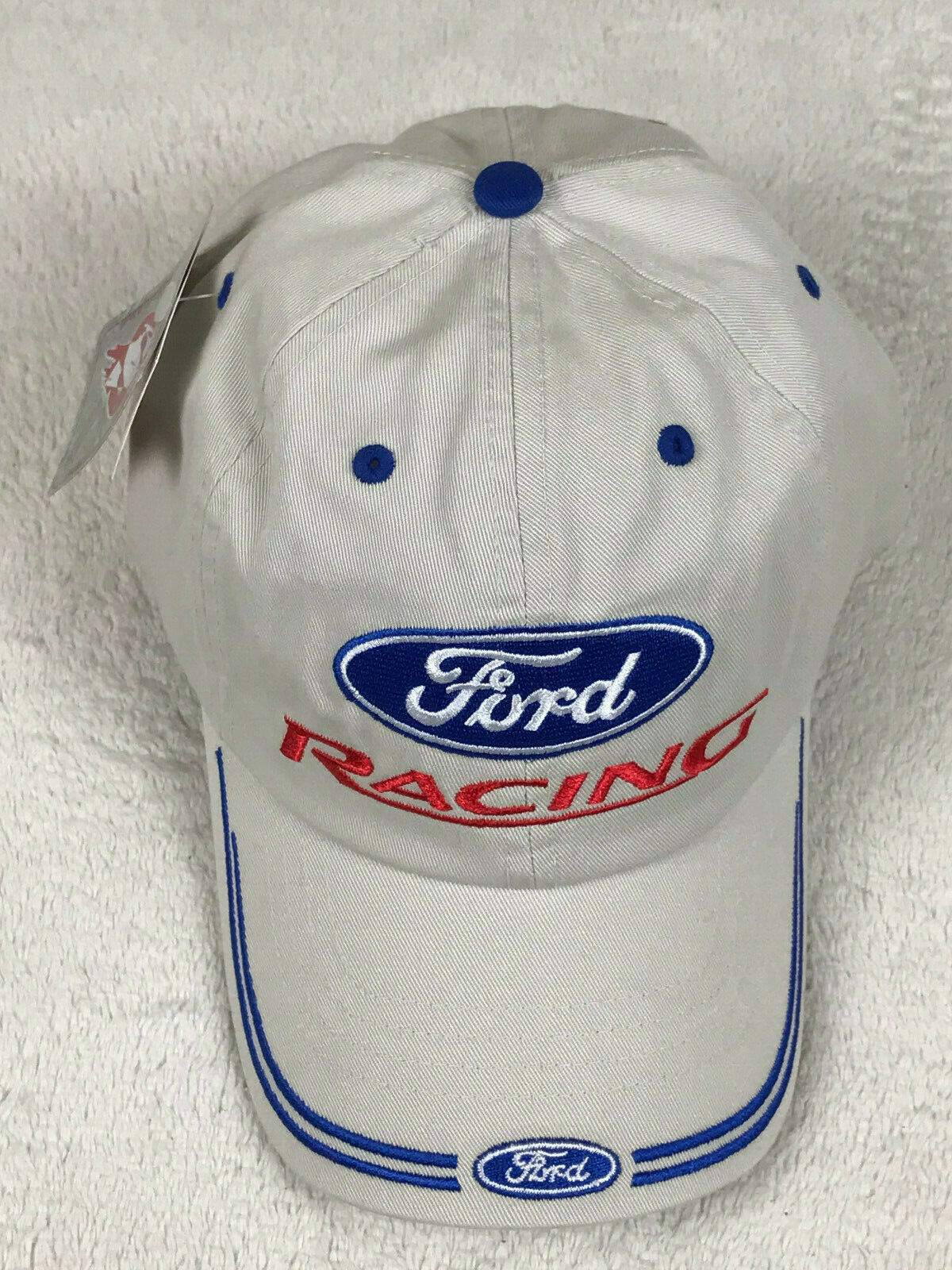 Ford Racing Embroidered Baseball Golf Hat Putty Color Adjustable New