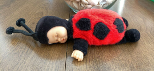 Vintage Anne Geddes Baby Ladybug Bean Bag  Plush Doll 9"