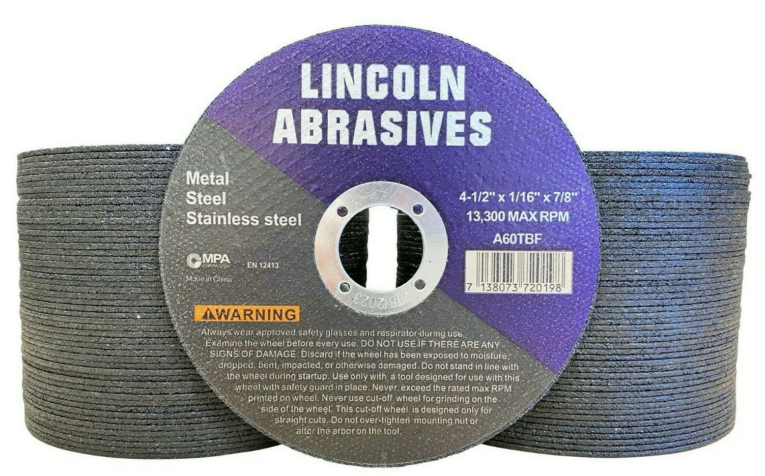 100 Pack 4-1/2" X 1/16" Cut-off Wheels Cutting Discs Stainless Steel & Metal