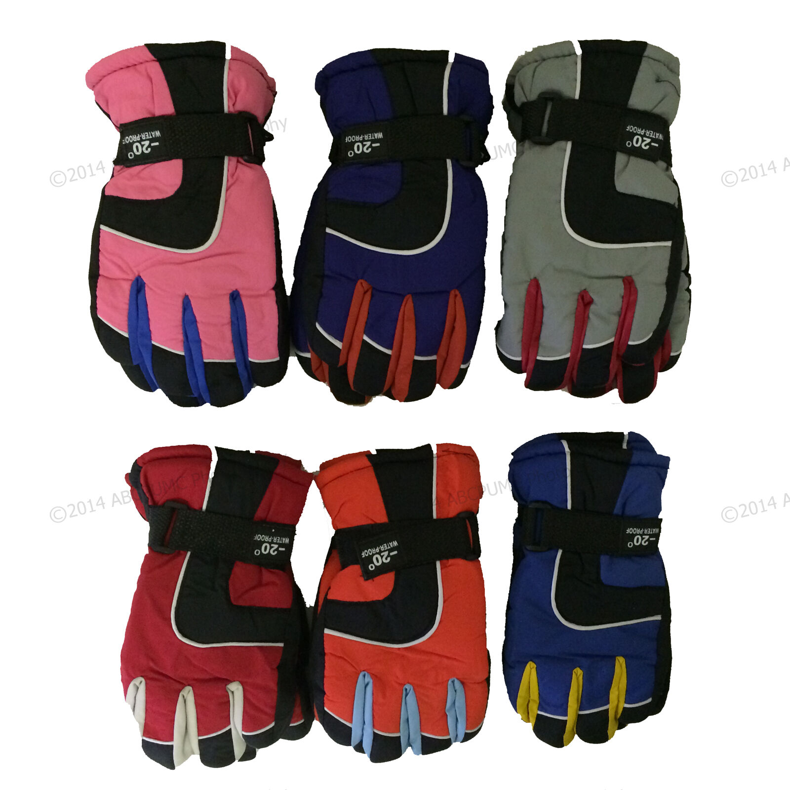 Boy's Girl's Juniors Youth Ski Gloves Winter Snow Insulated Waterproof One Size