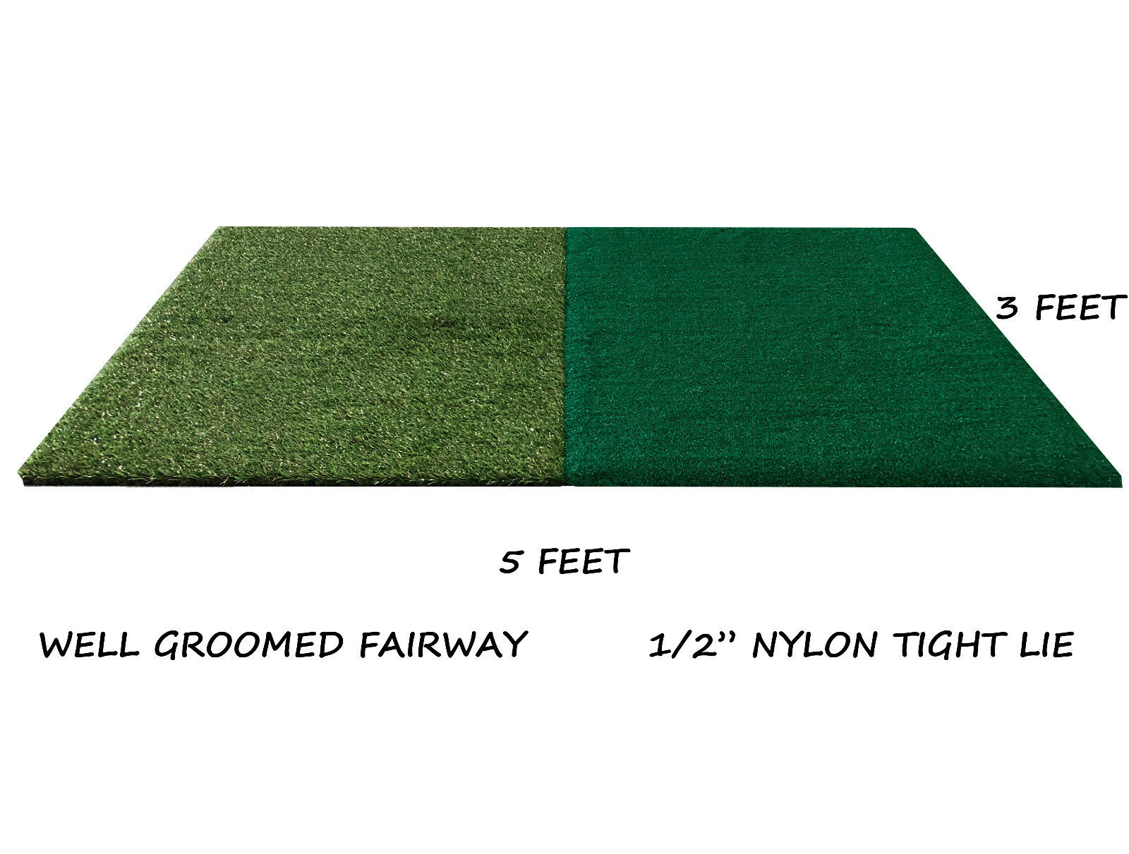 3'x5' Dual Synthetic Turf Golf Mat Chipping Fairway Driving Range Practice Mats
